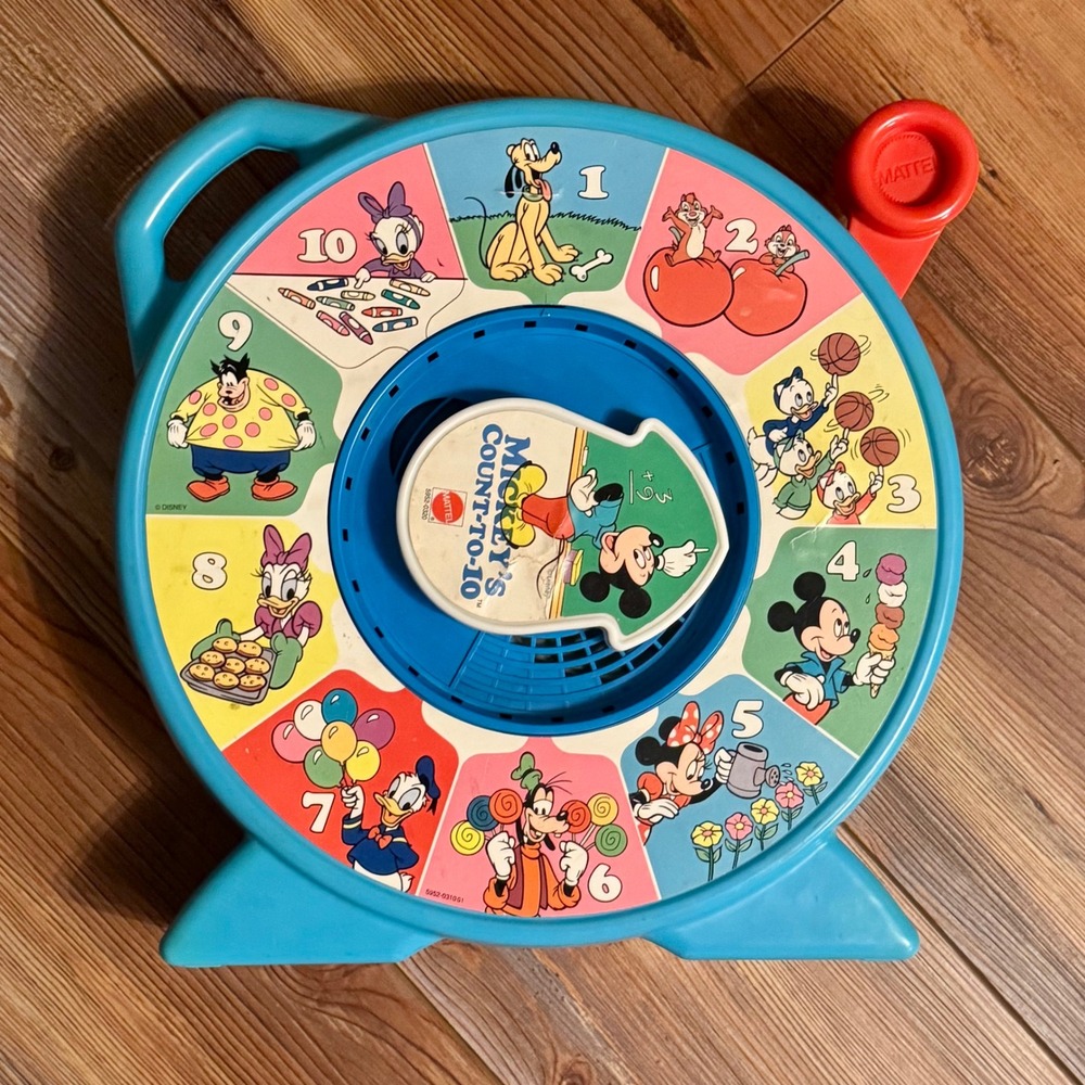 Vintage 1989 Mattel/Disney Mickey Count to 10 See N Say Interactive Learning Toy